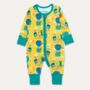 Organic Zip Up Baby Romper With Hot Air Balloon Print, thumbnail 1 of 6