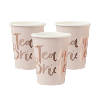 Rose Gold Foiled Team Bride Hen Party Paper Cups, 2 of 3