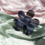 Shiny Flower Claw Hair Clip In Black Marble Gloss, thumbnail 3 of 3