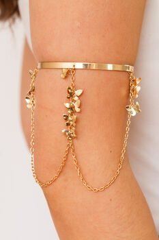 Bohemian Butterfly Gold Plated Upper Arm Cuff, 2 of 8