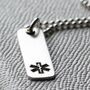 Silver Medical Alert Allergy Necklace Pendant, thumbnail 1 of 10
