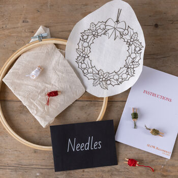 Christmas Wreath Embroidery Kit, 2 of 2