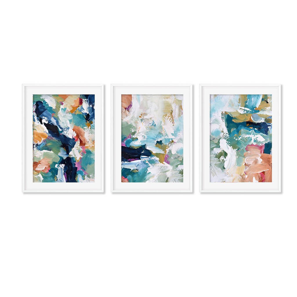 Colourful Abstract Art Print Set Of Three By Abstract House ...