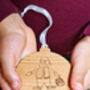 Personalised Wooden Child's Drawing Bauble, thumbnail 3 of 12