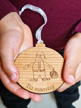 Personalised Wooden Child's Drawing Bauble, 3 of 12