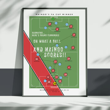 Manchester United Mainoo Fa Cup Final Goal Poster, 3 of 7