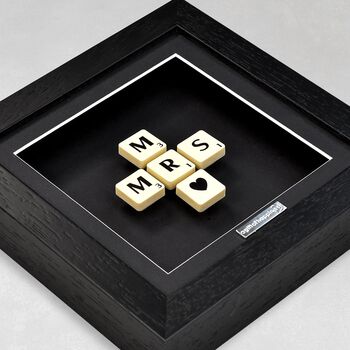 Mr And Mrs Scrabble Gift Frame Wedding Gift, 2 of 6
