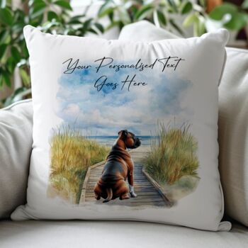 Personalised Red Staffordshire Bull Terrier Dog Beach Walk Collection, 4 of 8