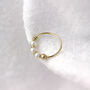 9ct Solid Gold Triple Pearl Helix Nose Ring, thumbnail 4 of 5