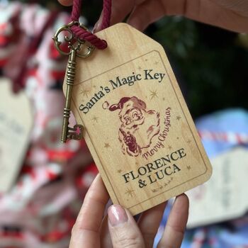 Santa's Magic Key With Personalised Wooden Keyring, 3 of 8