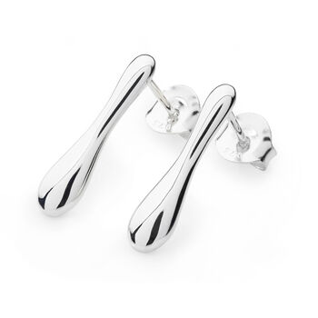 Solid 925 Sterling Silver Designer Drop Studs, 2 of 4