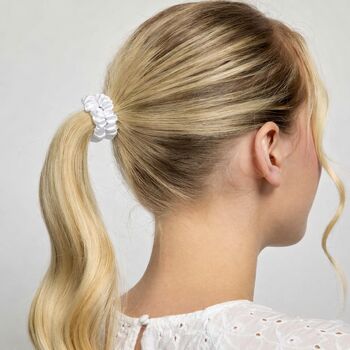 Silver Cloud Satin Skinny Scrunchies Five Pack, 4 of 7