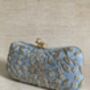 Handcrafted Raw Silk Rectangular Blue Clutch, thumbnail 6 of 10