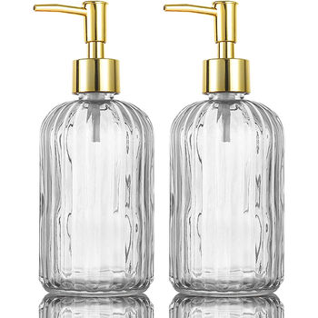 Two Pack Versatile Glass Soap Dispenser Bottle Pump, 5 of 12