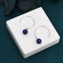 Sterling Silver Genuine Lapis Lazuli Bead Dangle Earrings, thumbnail 3 of 11
