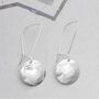 Gold Plated Hammered Shield Drop Earrings, thumbnail 3 of 5