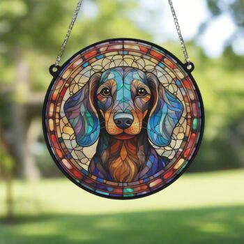 Dachshund Stained Glass Effect Suncatcher, 2 of 6