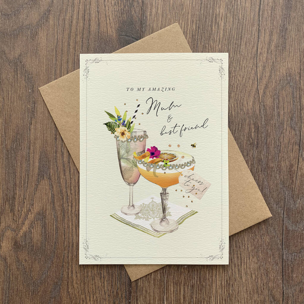 Mum Best Friend Cocktails Card, 1 of 2