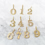 18ct Gold Plated Number Pendant Charm Necklace, thumbnail 5 of 7