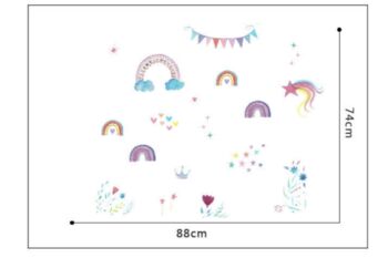 Bunting Rainbows Girl’s Room Decal Stickers, 6 of 6