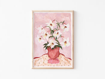 Pink Flower Vase Art Print, 2 of 5