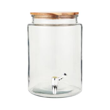Glass Drinks Dispenser With Wooden Top, 3 of 3