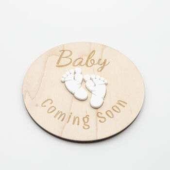 Engraved Baby Coming Soon Plaque Acrylic Keepsake, 4 of 12