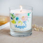 Floral 50th Birthday Personalised Candle, thumbnail 2 of 3