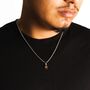 Mini Gold Tigers Eye Gemstone Pendant Necklace For Men, thumbnail 10 of 12