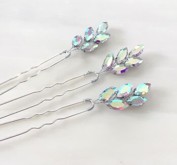 ‘Aria’ Ab Crystal Hair Pins, 2 of 2