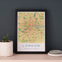 Framed And Personalised London Map Print, thumbnail 1 of 4