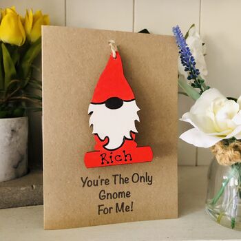 Personalised Valentines Card Boyfriend Gnome, 2 of 4