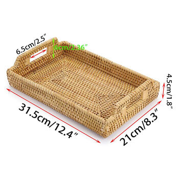 Rectangular Rattan Woven Serving Tray, 3 of 6