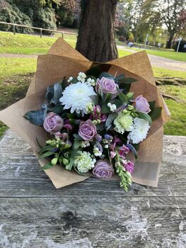 Pinks Hand Tied Bouquet Includes Pink Roses, 3 of 10