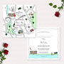 Wedding Or Party Illustrated Map Invitation, thumbnail 1 of 6