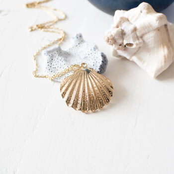 Gold Plated Seashell Necklace, 2 of 8