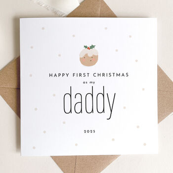Happy First Christmas As My Mummy / Daddy Card: Cute Christmas Pudding Design, 7 of 12