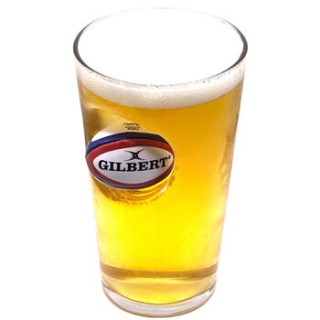 Personalised Rugby Ball Beer Glass, 2 of 11