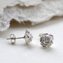 Sterling Silver Classic Rose Stud Earrings, thumbnail 2 of 6