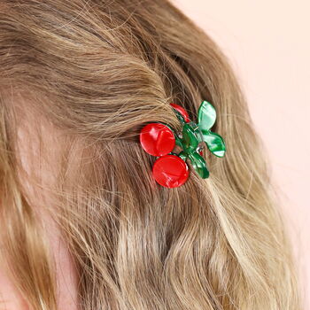 Mini Red Cherry Hair Clip, 4 of 4