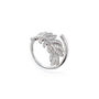 Rhodium, Gold Or Rose Gold Plated Pave Leaf Ring, thumbnail 3 of 11