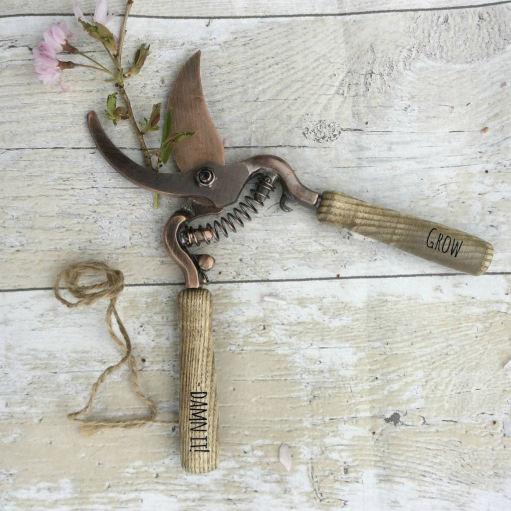 Personalised Copper Plated Garden Pruner Secateurs By Hunter Gatherer