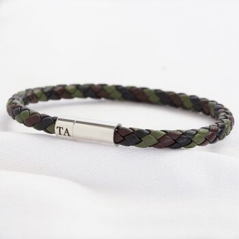 Personalised Men's Mixed Colour Leather Bracelet, 9 of 12