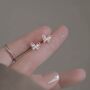 Sterling Silver Butterfly Cz Stud Earrings, thumbnail 2 of 4