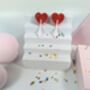 Heart Lollipop Earrings Acrylic Sterling Silver Hoops, thumbnail 5 of 10