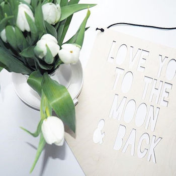 Personalised 'To The Moon And Back' Wooden Flag, 5 of 7