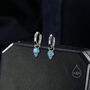 Vintage Inspired Blue Opal Charm Hoop Earrings, thumbnail 6 of 10