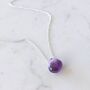 Amethyst Teardrop February Birthstone Necklace, Silver, thumbnail 2 of 5