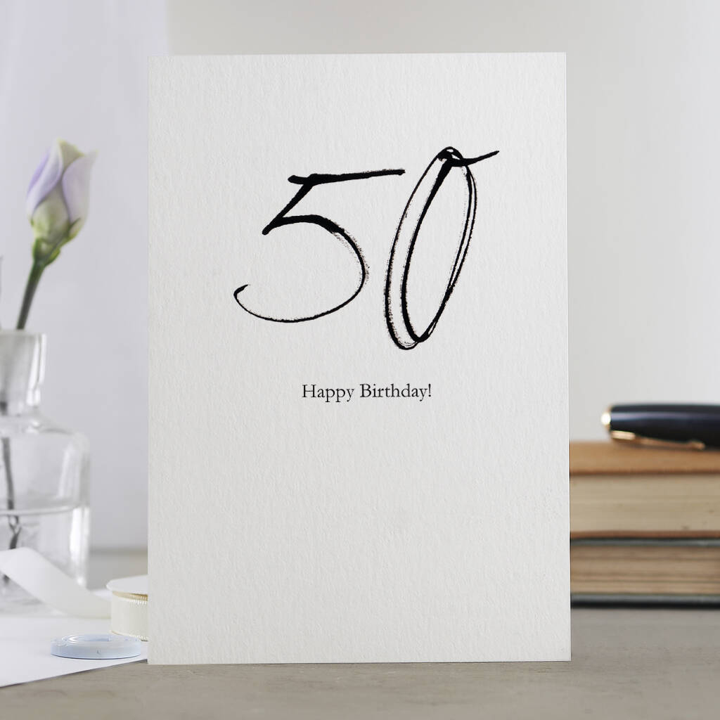 50th Birthday Card '50 Happy Birthday!' By Gabrielle Izen Illustration ...