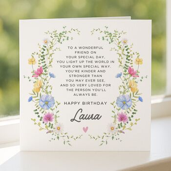 Birthday Poem Card Personalised For Friend, 4 of 8